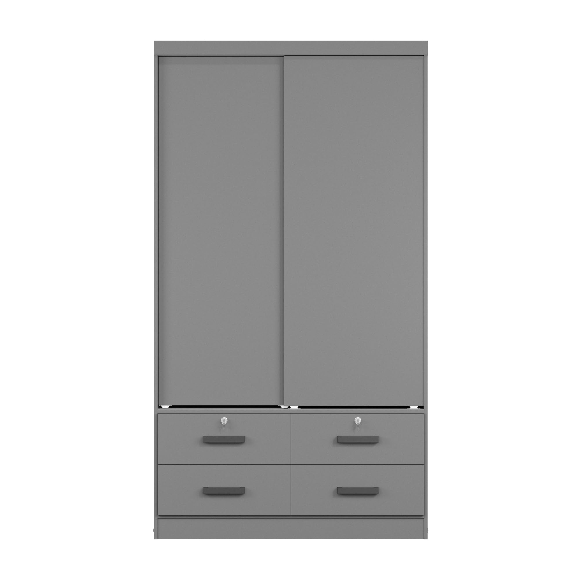 Woodpeckers Furniture And Mattress Sarah Modern Wood Double Sliding Door (Dark Grey)