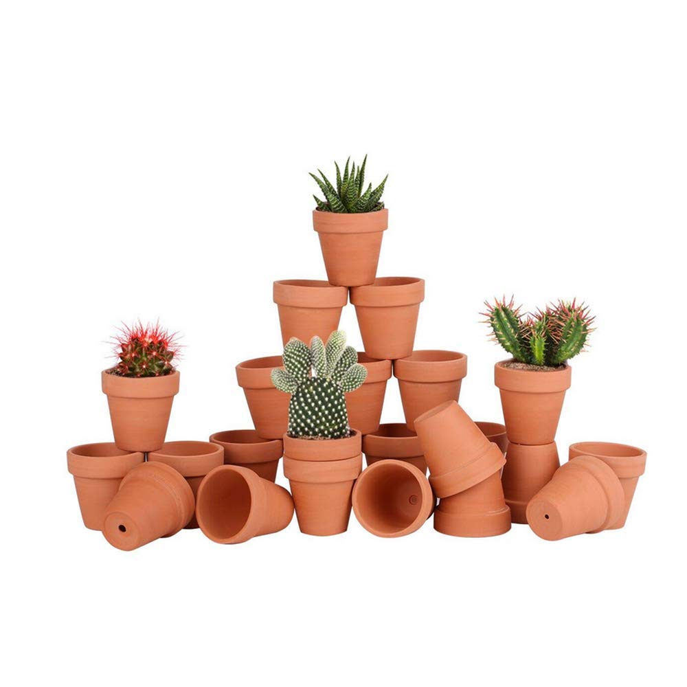 Fcfkuk 36Pcs Small Mini Clay Pots, 2.5Inch Terra Cotta Pot Clay Ceramic Pottery Planter, Succulent Nursery Pot/Cactus Plant Pot,
