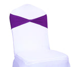 Mds Pack Of 100 Spandex Chair Sashes Bow Sash Elastic Chair Bands Ties Without Buckle For Wedding And Events Decoration Spandex Slider Sashes Bow - Cadbury Purple