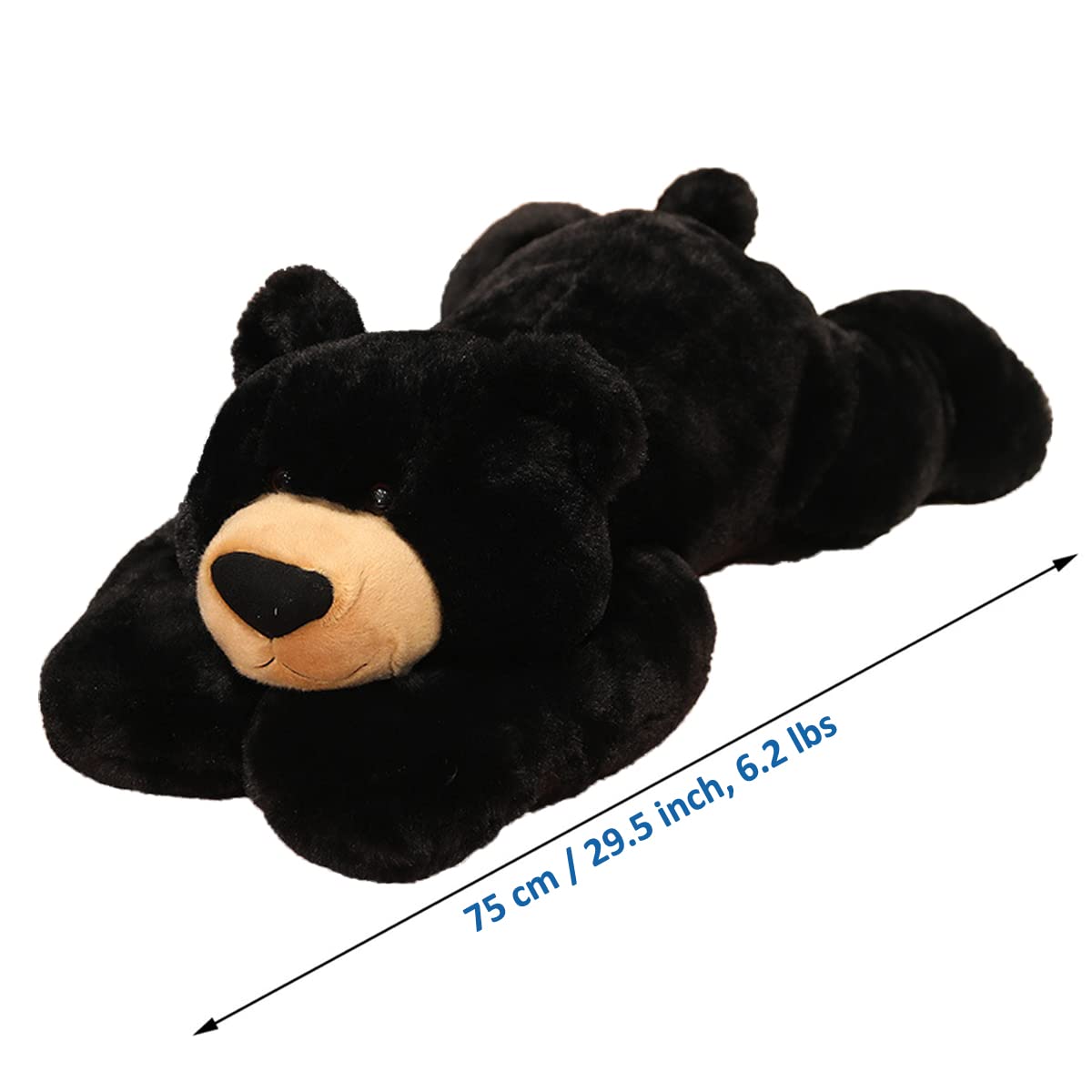 Doireum Weighted Stuffed Animals, 6.2 Lbs Weighted Bear Stuffed Animal Toy Black Bear Weighted Plush Animals Throw Pillow Gifts