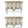 Solid Faux Silk Swag Waterfall Cascade Ascot Window Curtain Valance W/Tassels Trim 55' X18' Wave (2, Taupe Tan)