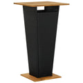vidaXL Modern Outdoor Patio Bar Table, Weather-Resistant PE Rattan and Durable Solid Acacia Wood, Square Design, Black 23.6"x23.6"x43.3"