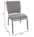 Flash Furniture Advantage Charcoal Gray Multipurpose Church Chairs - 18.5 In. Wide