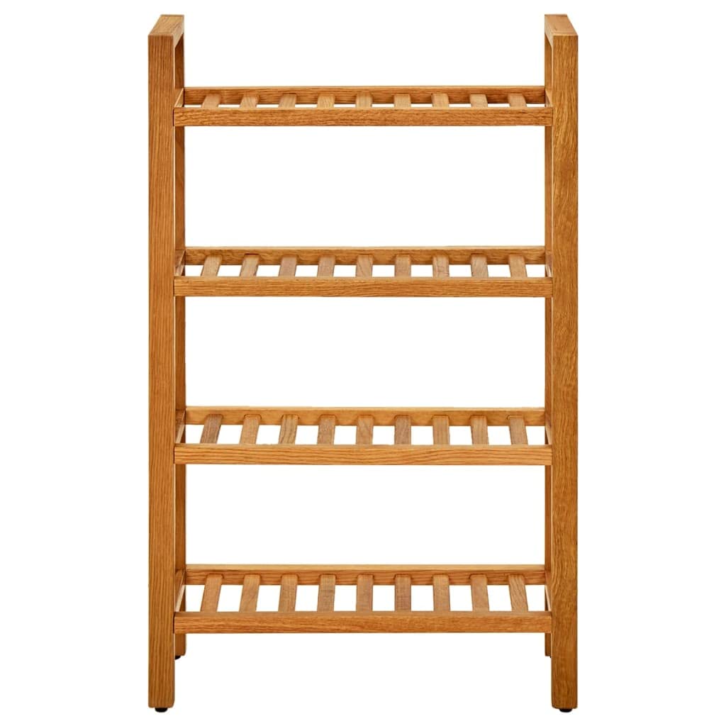 SKM Shoe Rack with 4 Shelves 19.6&quot;x10.6&quot;x31.4&quot; Solid Oak Wood