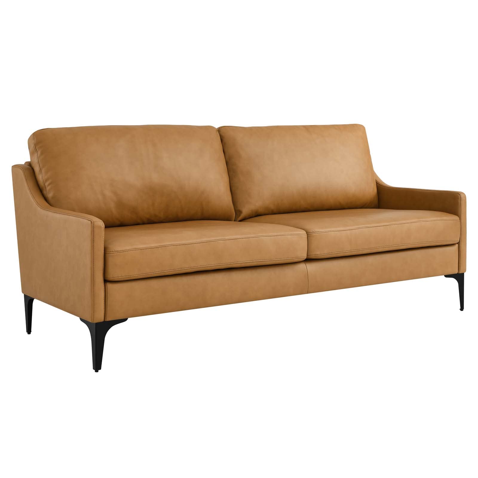 Modway EEI-6018-TAN Corland Leather Sofa, Tan