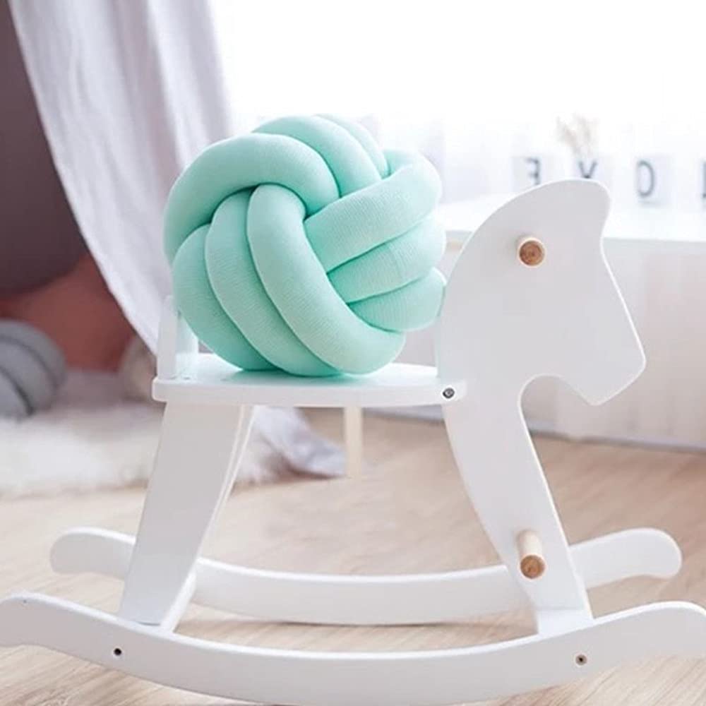 Knot Pillow Ball Round Cushion Pillows, Children Room Decoration Plush Toys Calming Stress Relief Toy (Mint,11In/28Cm)