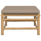 vidaXL Outdoor Bamboo Patio Sofa with Taupe Cushions - Modular Comfortable Garden Lounge Set in Natural Finish, Easy Assembly Required