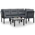 vidaXL Patio Lounge Set 5 Piece, Outdoor Patio Furniture with Coffee Table, Sectional Sofa Set for Garden, Modern Style, Black a