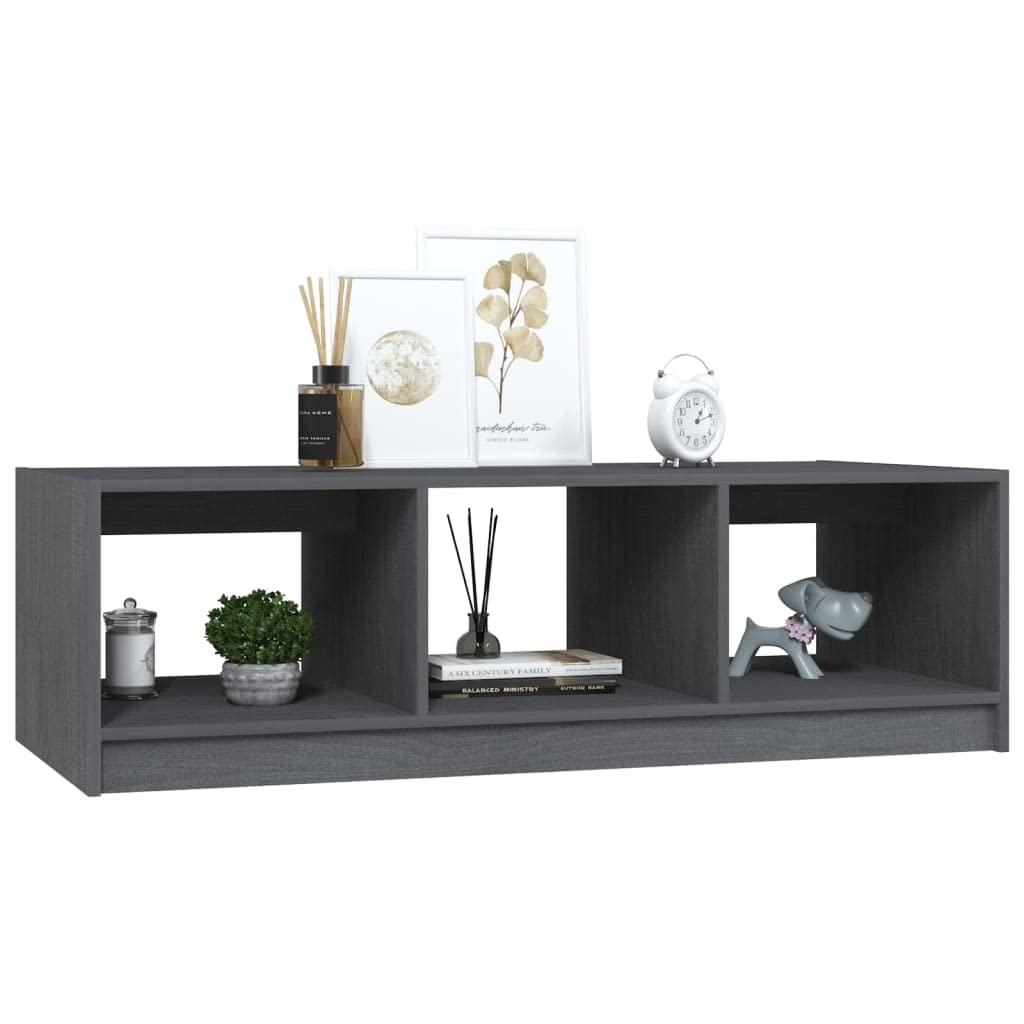 vidaXL Coffee Table Gray 43.3"x19.7"x13.4" Solid Pinewood