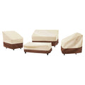 Loriano Patio Furniture Cover Set, 4 Piece Outdoor Furniture Cover Waterproof, 600D Heavy Duty Lawn Patio Set Covers