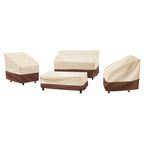 Loriano Patio Furniture Cover Set, 4 Piece Outdoor Furniture Cover Waterproof, 600D Heavy Duty Lawn Patio Set Covers