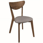 Coaster Furniture Alfredo Upholstered Grey and Natural Walnut (Set of 2) Dining Chair 17.5" D x 21.75" W x 31.25" H 108082