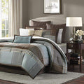 Madison Park Cozy Comforter Set Casual Modern Design All Season, Matching Bed Skirt, Decorative Pillows, California King (104 In