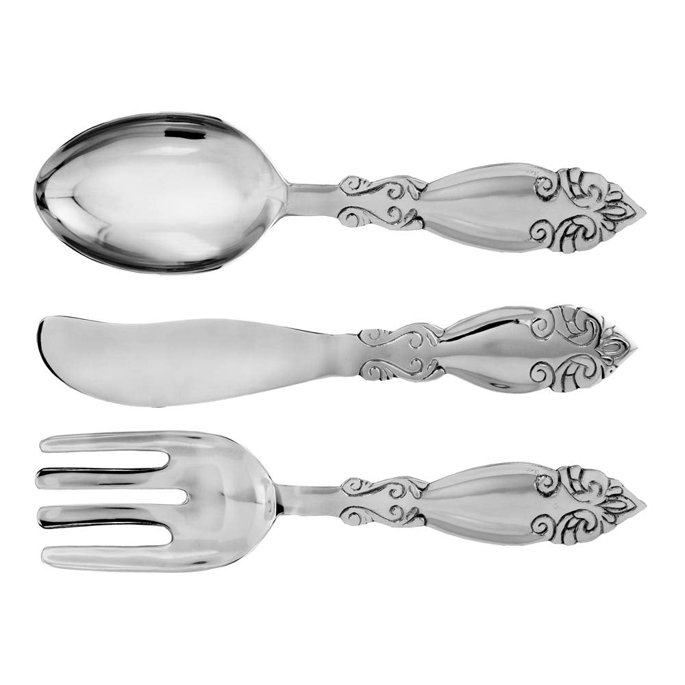 HomeRoots Set of Three Silver Cutlery Wall Art