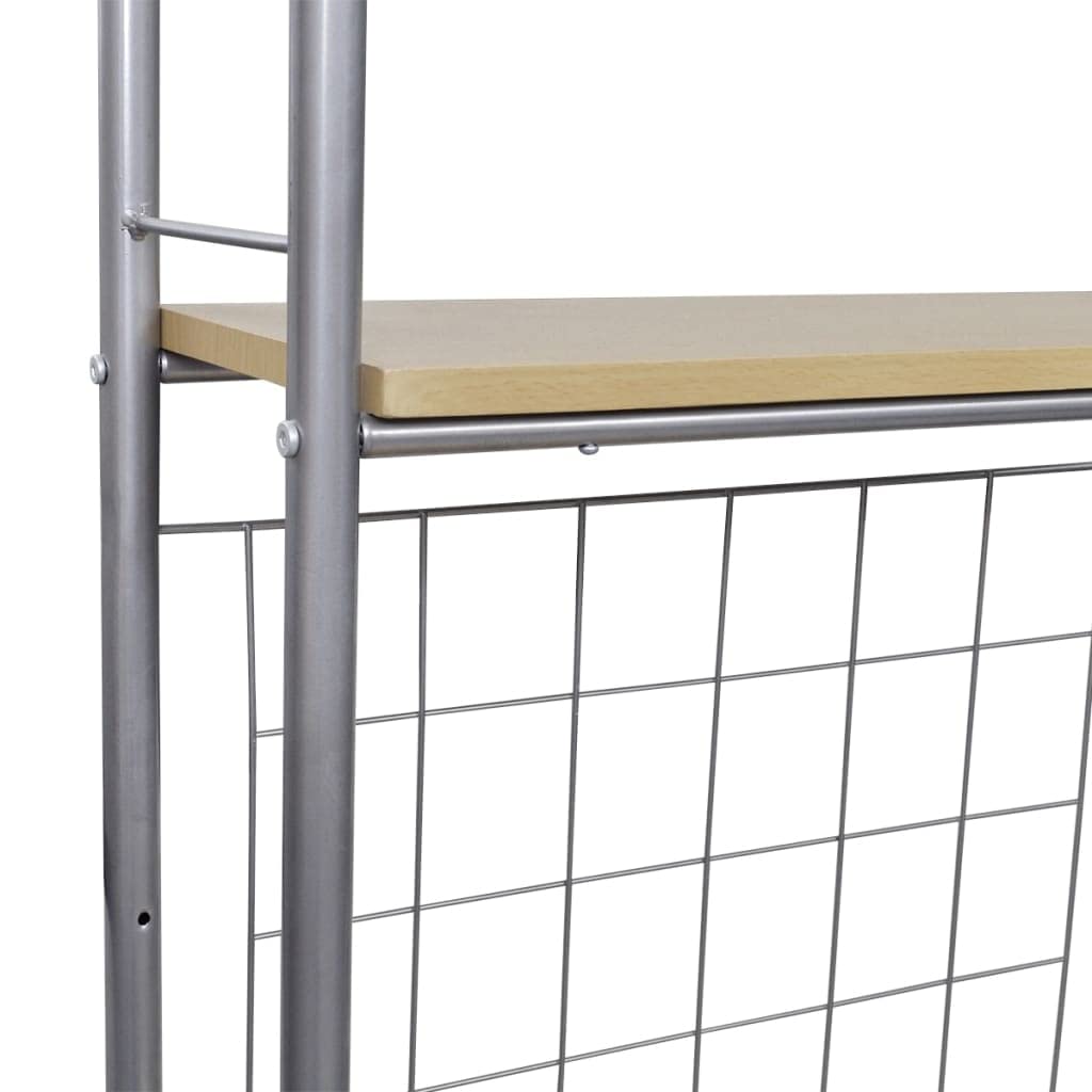 vidaXL Foldable 3-Piece Breakfast Bar Set - Compact Dining Table Bar with 2 Chairs - Space-Saving Design for Small Apartments - Sturdy Steel Frame and MDF - Brown and Silver.