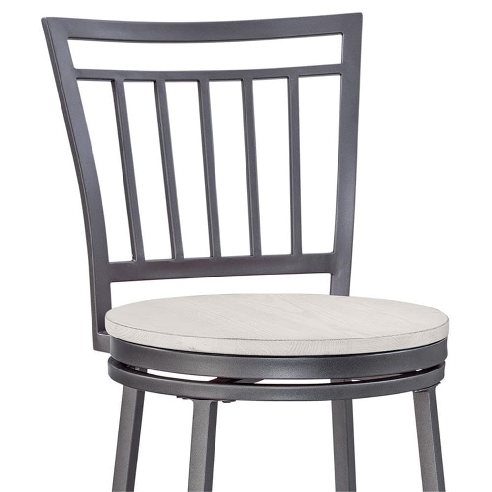 American Woodcrafters Jacey Gray Metal Swivel 25-inch Seat Height Bar Stool
