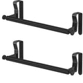 STWWO Over Cabinet Towel Holder with Hooks, 2 Pack Black Bars for Kitchen