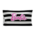 Franco Collectibles Barbie Barbicore Black & White Stripped Beauty Silky Satin Standard Pillowcase Cover 20X30 For Hair And Skin