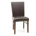 Intercon Furniture Kona PU and Wood Parson's Side Chair in Brown (Set of 2)