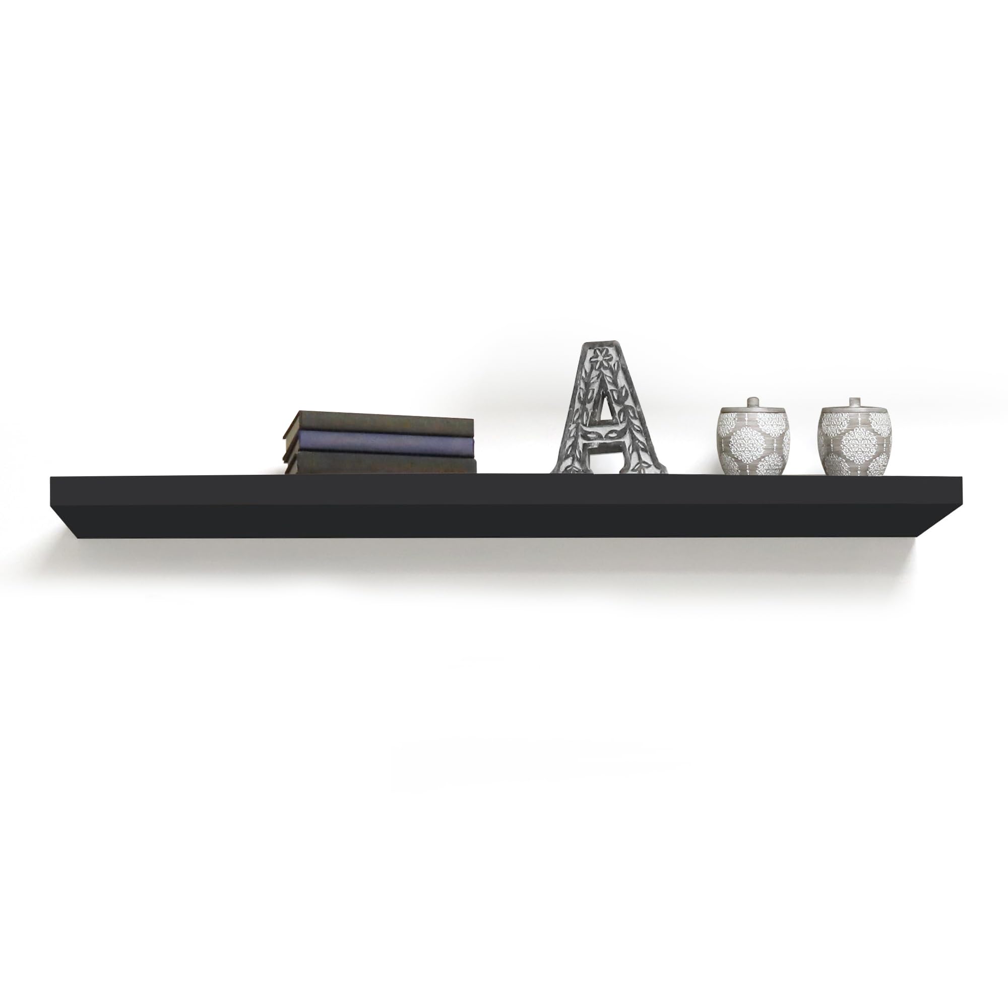 InPlace Durable Shelf with Invisible Brackets - Easy to Install & Remove, Deep Floating Shelves for Wall - MDF Wall Shelf for Li