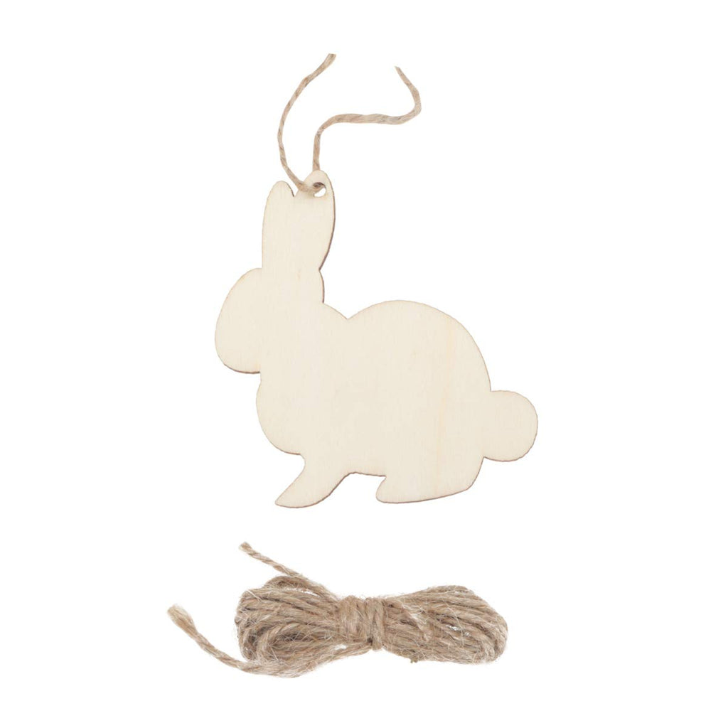 Amosfun Bunny Wooden Slices Easter Party Decorations Unfinished Wood Crafts Cutouts Wooden Easter Rabbit Party Decoration Easter