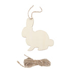 Amosfun Bunny Wooden Slices Easter Party Decorations Unfinished Wood Crafts Cutouts Wooden Easter Rabbit Party Decoration Easter