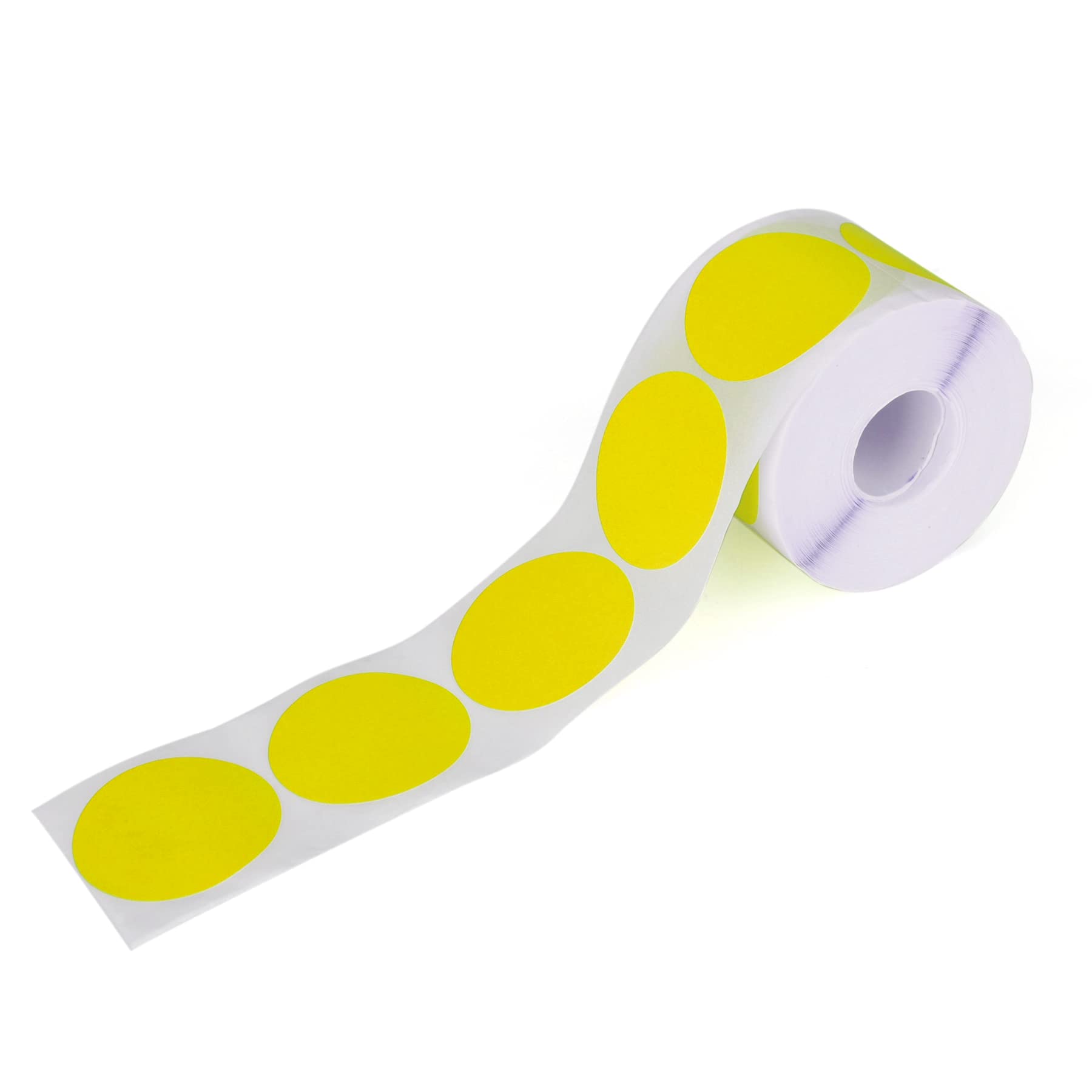 Muka 150 Pcs 4' Yellow Thermal Labels, Color Coding Dot Label Color Thermal Label For Craft Inventory, Compatible With Thermal