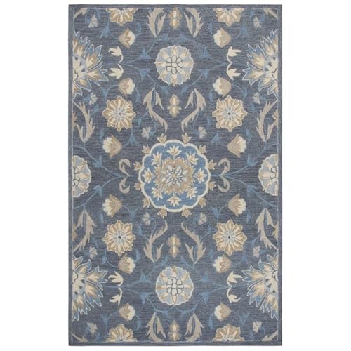 Alora Decor Cascade 8' X 10' Floral Dk Gray/Blue Gray/Tan/Coco/Gray Area Rug