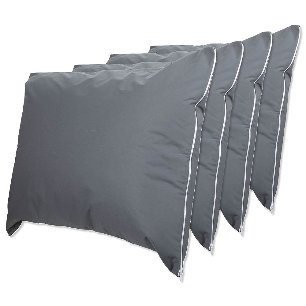 Forpro Professional Collection Premium Waterproof Pillow Protectors, Standard Size Pillow Cases With Zipper, Cool Grey, 4-Count