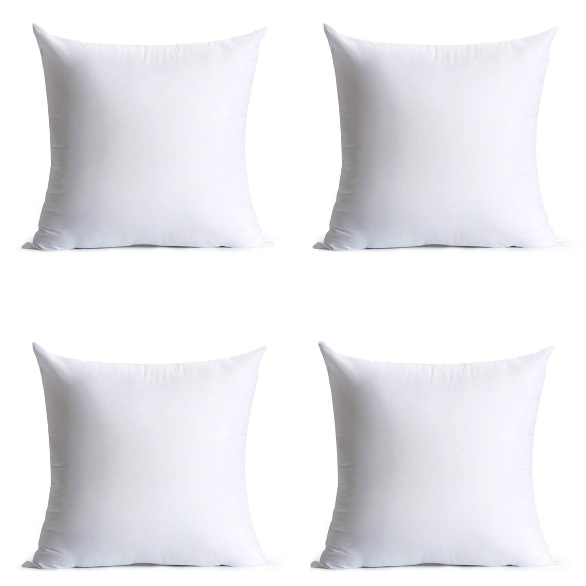 Calibrate Timing 16 X 16 Inches Pillow Inserts, Set Of 4 Hypoallergenic Brushed Microfiber Liner Down Alternative Filled Square