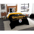 The Northwest Company Nfl Pittsburgh Steelers Unisex ''Draft'' Twin Comforter And Sham Set, Black, Twin , 64''X86'' / 24''X30''