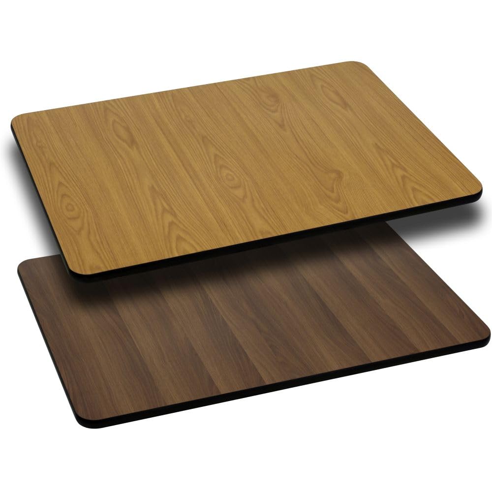 Flash Furniture Glenbrook 30'' X 60'' Rectangular Table Top With Natural Or Walnut Reversible Laminate Top