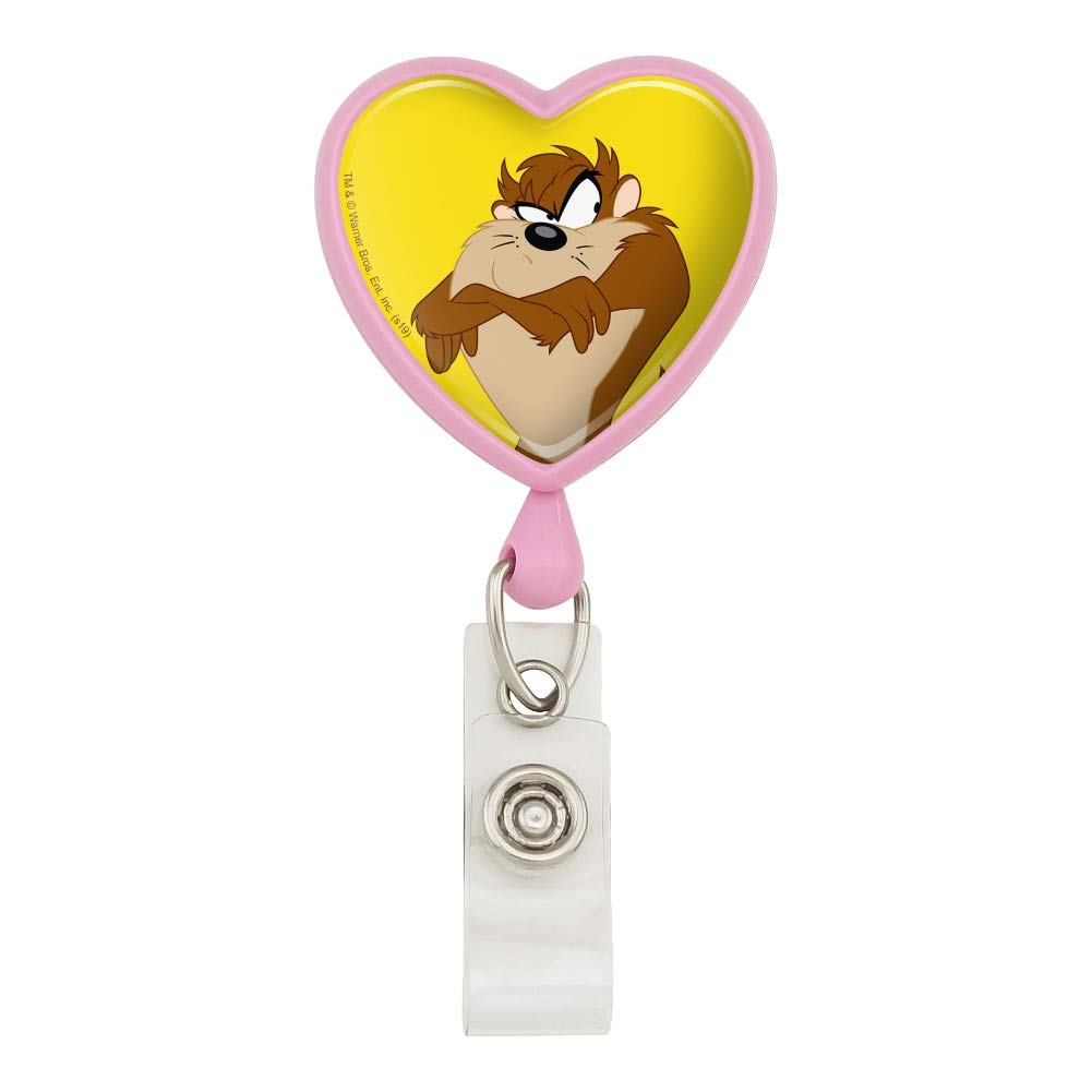 Looney Tunes Taz Heart Lanyard Retractable Reel Badge Id Card Holder