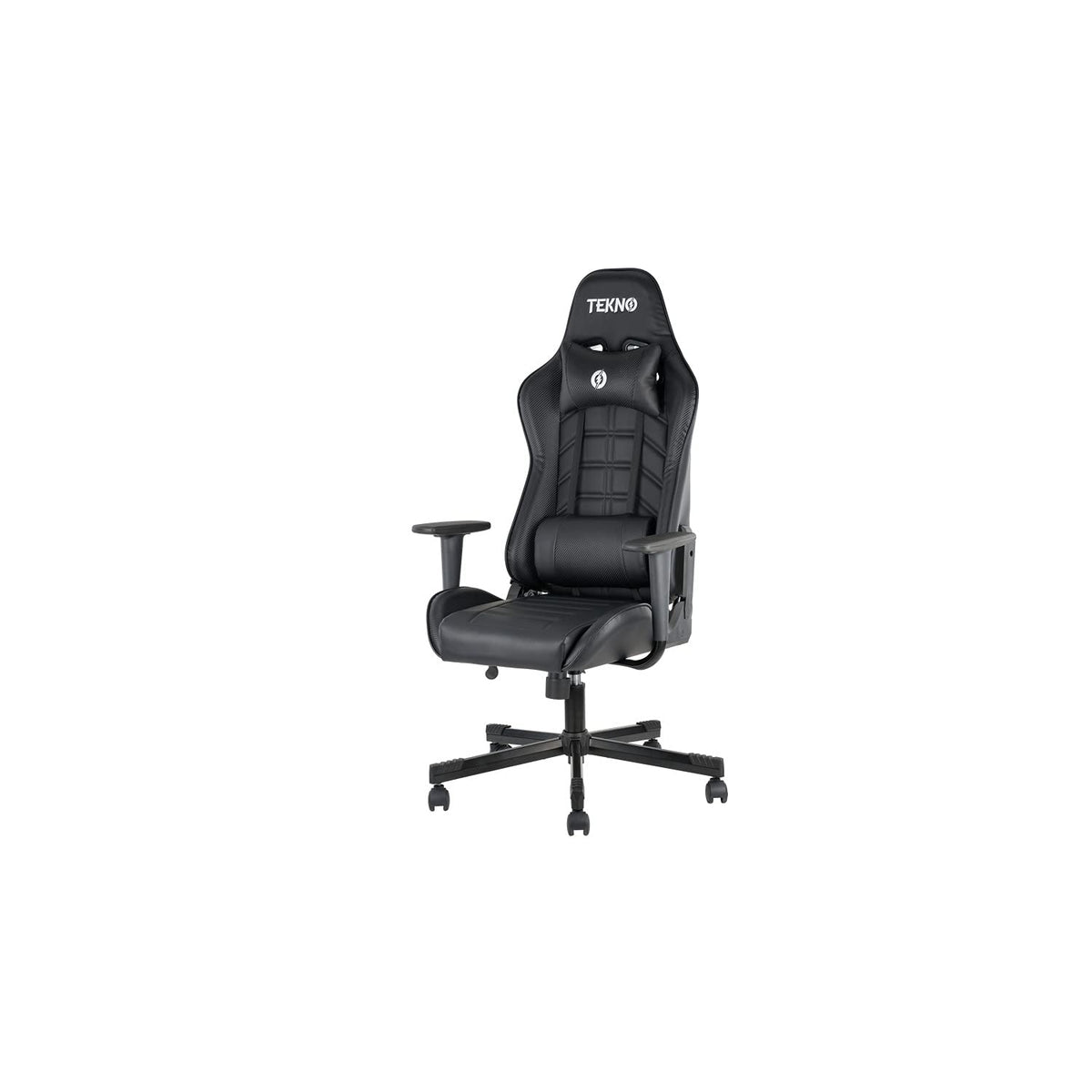 Lilola Home Mason Black Polyurethane Leather Gaming Chair with Support Cushion