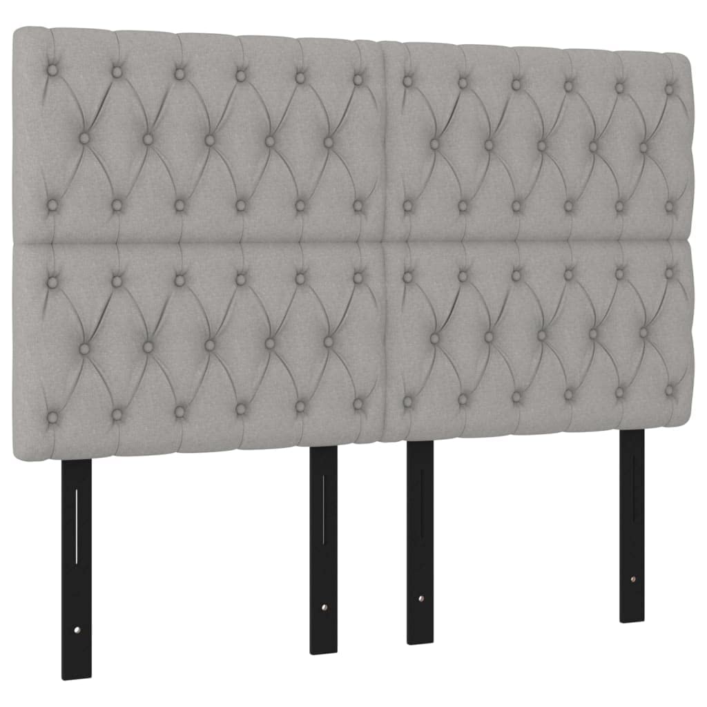 Vidaxl Headboard 4 Pcs, Upholstered Headboard For Bed Home, Bed Headboard With Wooden Leg, Bedroom Furniture, Light Gray 28.3"X2.8"X30.7"/34.6" Fabric