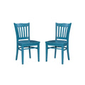 Colette Teal Side Chair W Wood Seat