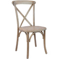 EMMA + OLIVER Hand Scraped Dark Natural X-Back Chair