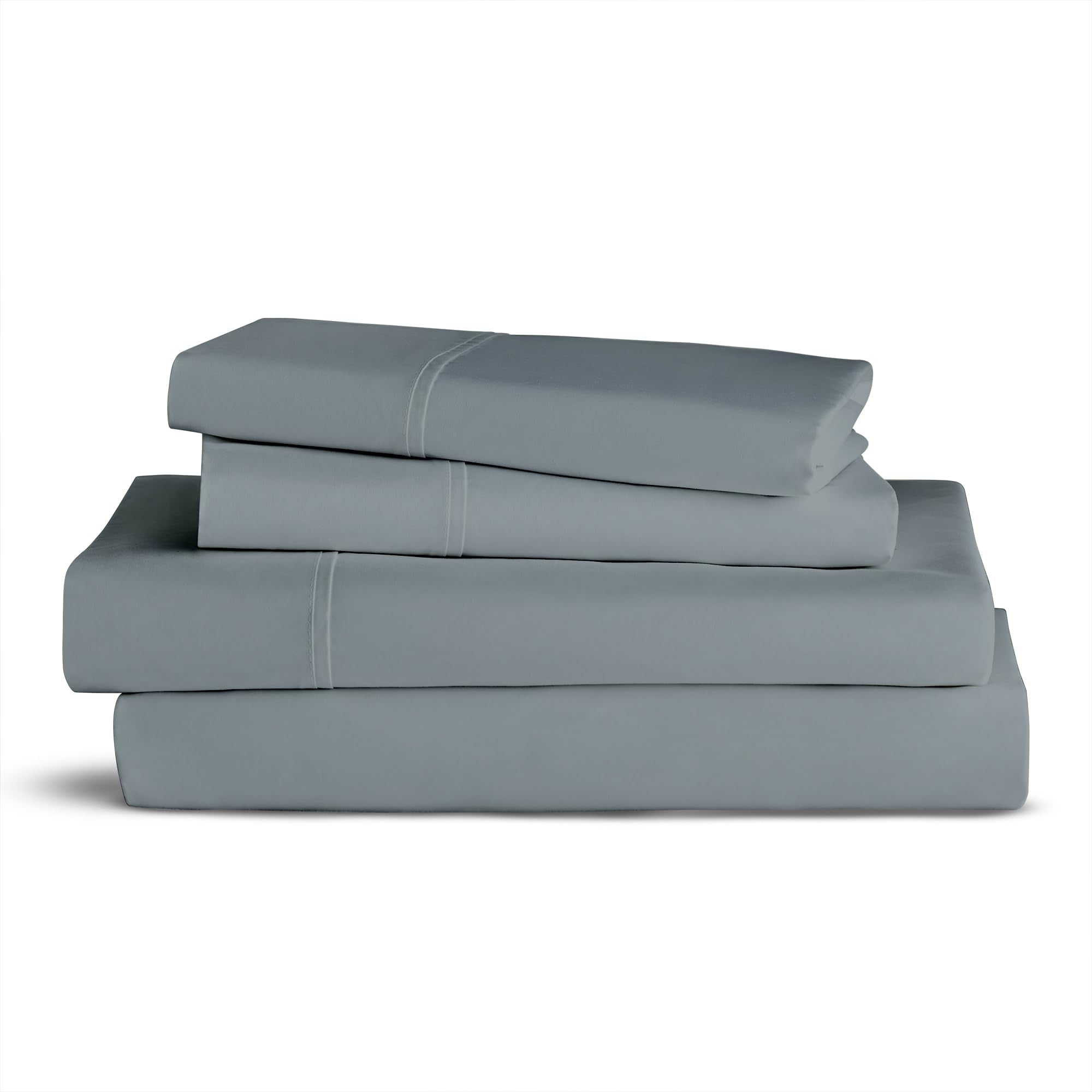 Purity Home 400 Thread Count Twin Charcoal Gray Sheets, Hotel Luxury College Dorm Room Essentials Sheet Set, 100% Cotton Deep Po