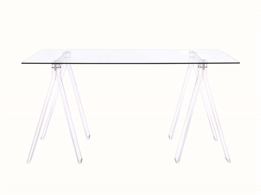 Coaster Home Furnishings Amaturo Acrylic Writing Desk with Glass Top Clear