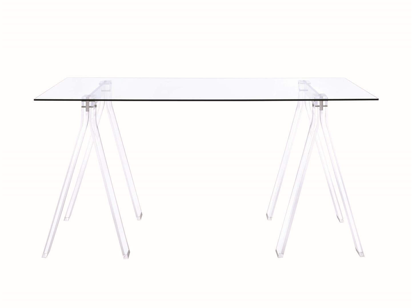 Coaster Home Furnishings Amaturo Acrylic Writing Desk with Glass Top Clear
