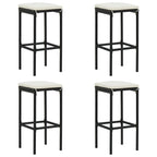 vidaXL Patio Bar Set 5 Piece, Bar Stool for Outdoor Garden Backyard, Bistro Set with Cushions, Bar Table, Farmhouse Modern Style, Black