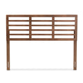 Baxton Studio Salome Mid-Century Modern Walnut Brown Finished Wood King Size Open Slat Headboard