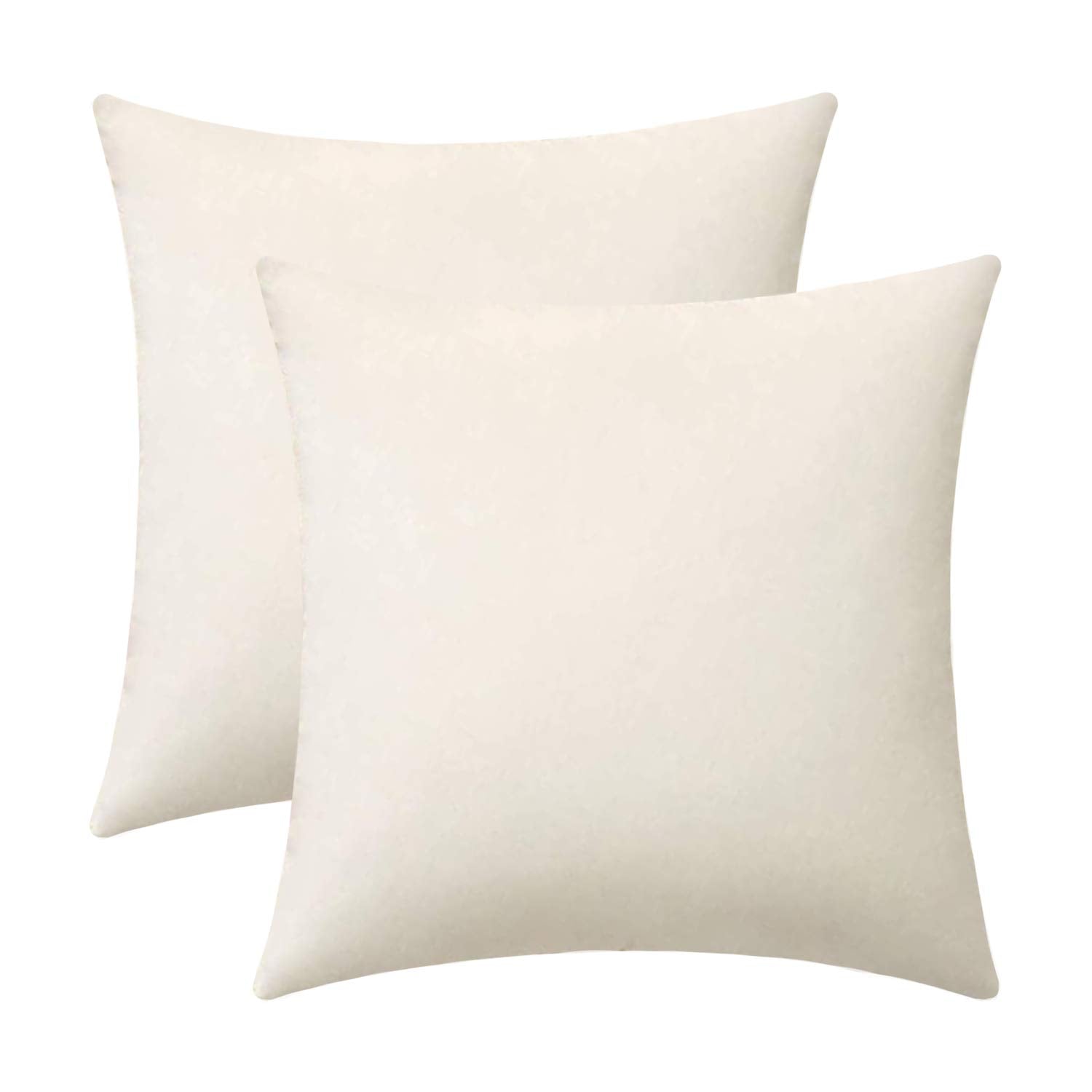 Jeneoo Comfy Soft Thick Velvet Throw Pillow Cases For Sofa Couch, Decorative Solid Square Cushion Covers For Bedroom Car (Off Wh