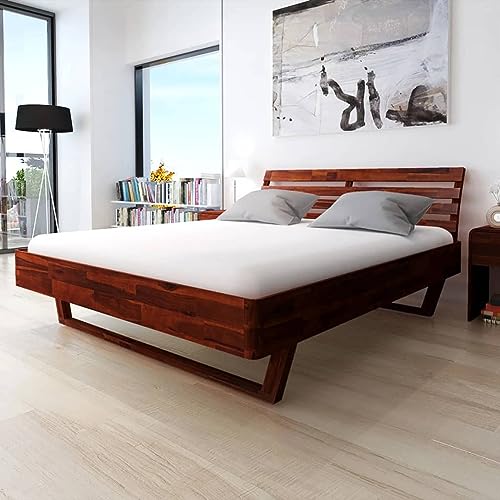 vidaXL Bed Frame Solid Acacia Wood 70.9"x78.7"