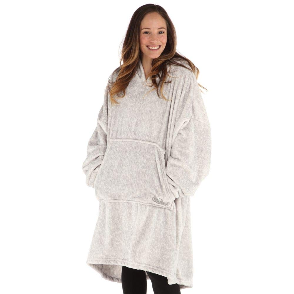 The Comfy Dream | Oversized Light Microfiber Wearable Blanket, Seen On Shark Tank, One Size Fits All, (Heather Gray)