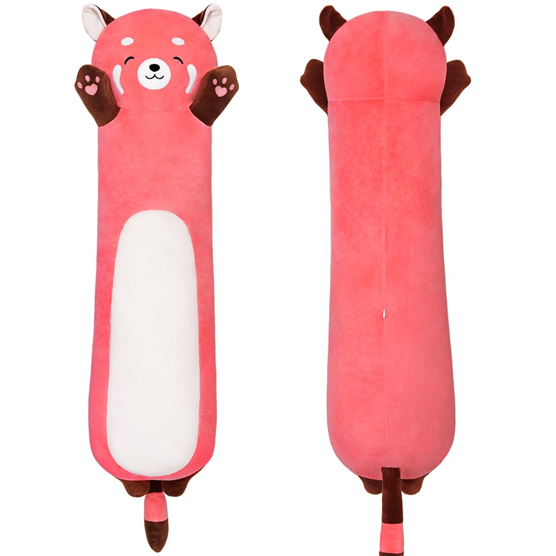 Miaohaha Plush Raccoon Pillow - Cute Stuffed Animal, Hugging Pillow For Kids & Girls, Pink, 90Cm/35.4In