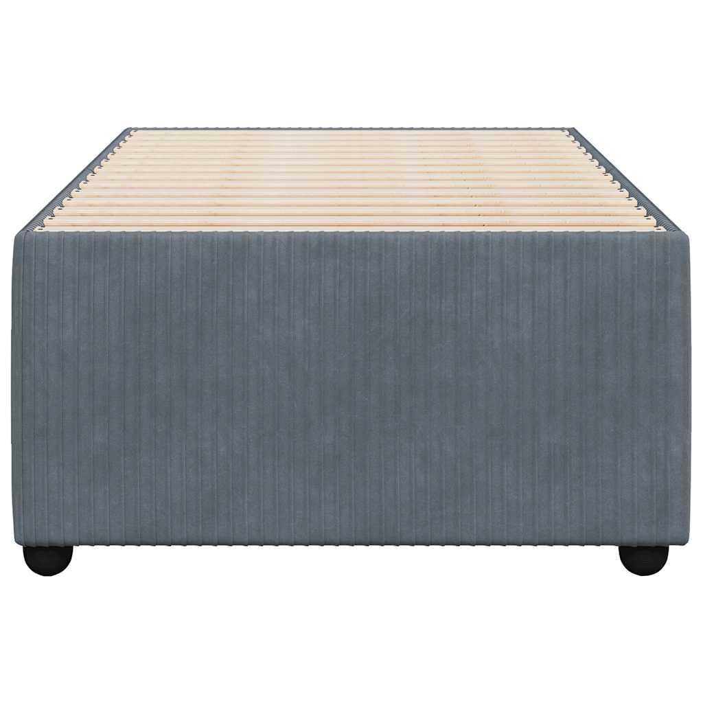vidaXL Twin XL Bed Frame/Upholstered Bedstead - Modern Velvet Mattress Base in Dark Gray
