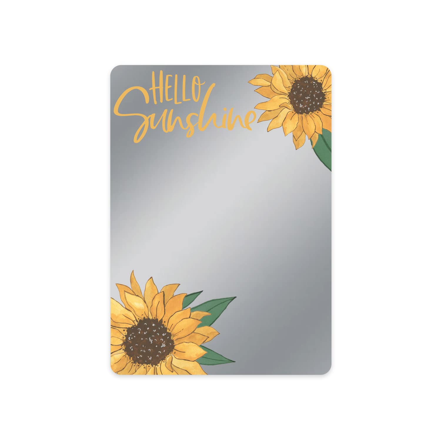 Canopy Street Hello Sunshine Magnetic Mirror / 5' x 7' Shatterproof School Locker Accessory/Teen Girl Sunflower Decor/Beautifu