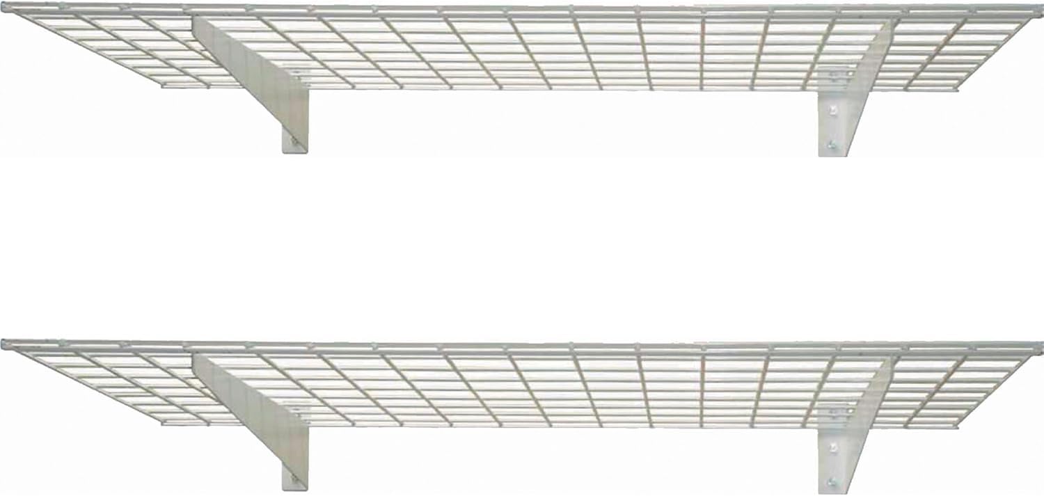 Hyloft 00630 2-Pack Heavy Duty Steel Wall Garage Shelving, 48-Inch X 24-Inch Wall Mounted Shelves for Garage Storage, Low-Profil