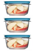 Utensilux Rubbermaid Storage Containers, Easy Find Lids, Teal, 5 cup, Flex & Seal, Leak Proof Lids, Food Storage Set, Clear Meal